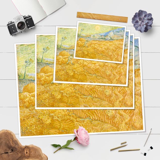 Posters konstutskrifter Vincent Van Gogh - The Harvest, The Grain Field