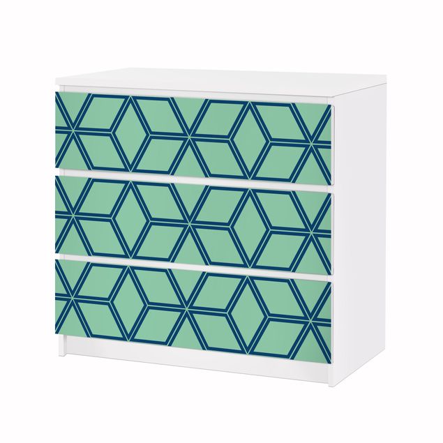 Möbelfolier Cube pattern Green