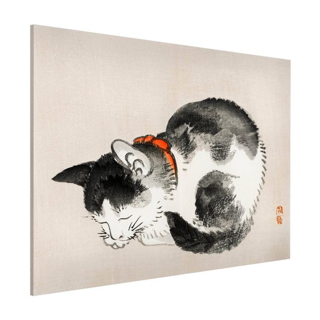 Kök dekoration Asian Vintage Drawing Sleeping Cat
