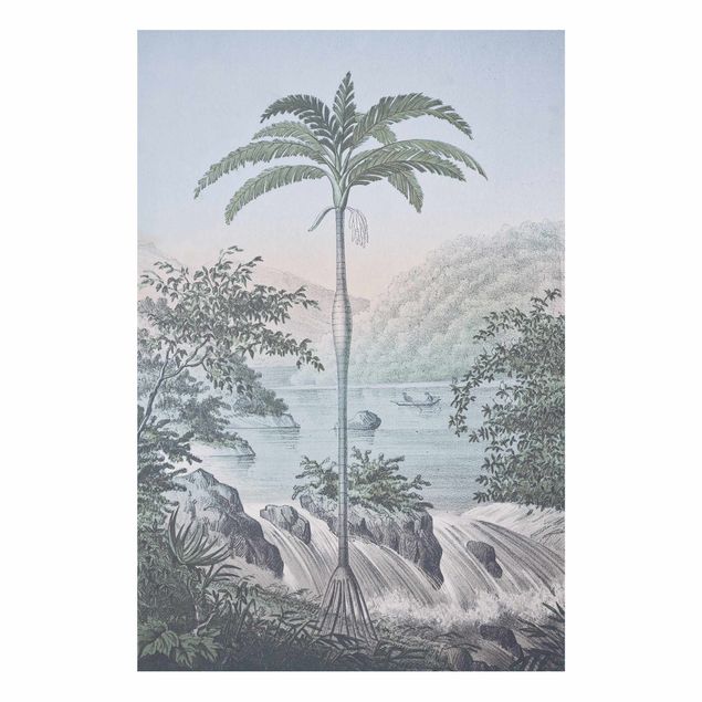 Tavlor landskap Vintage Illustration - Landscape With Palm Tree