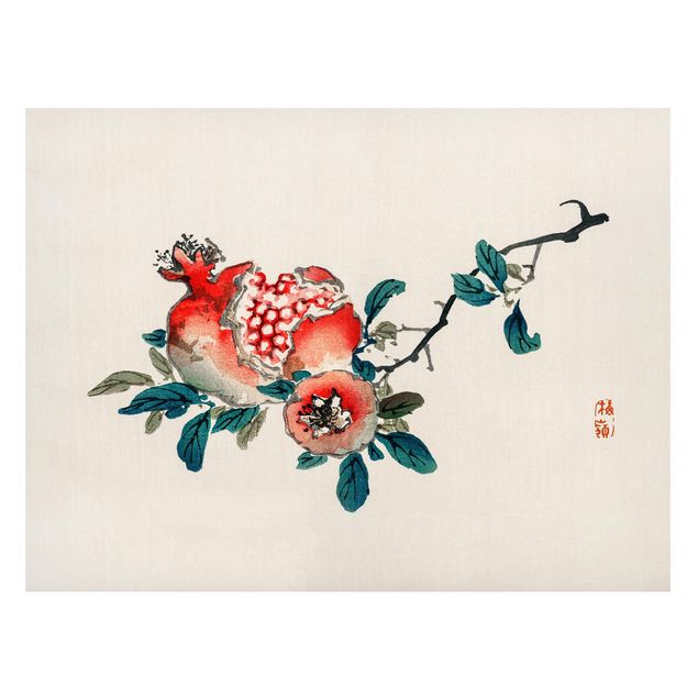 Tavlor frukter Asian Vintage Drawing Pomegranate