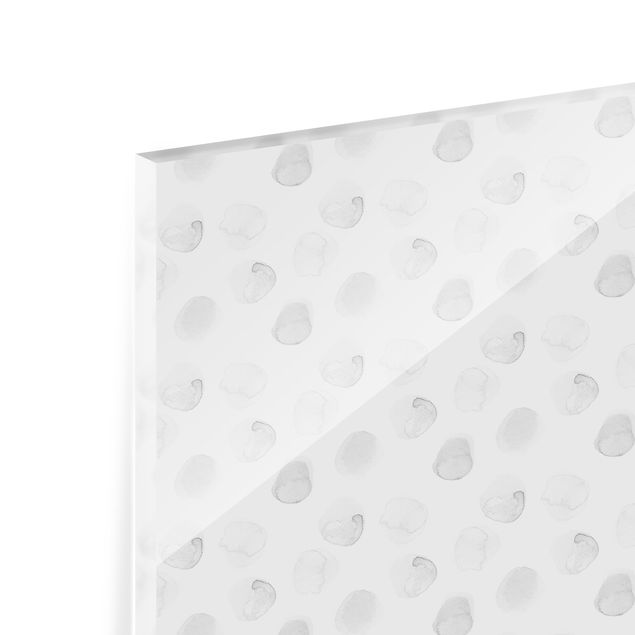 Spritzschutz Glas - Aquarell Punkte Grau - Panorama