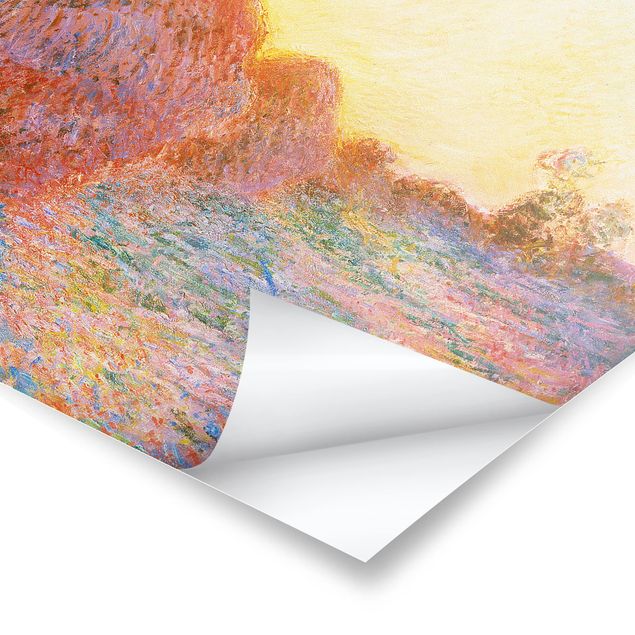 Posters landskap Claude Monet - Haystack In Sunlight