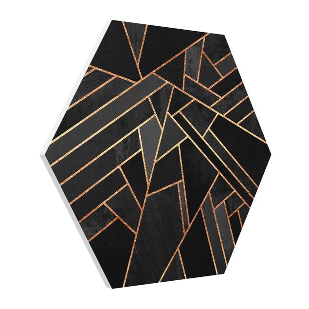 Tavlor abstrakt Black Triangles Gold