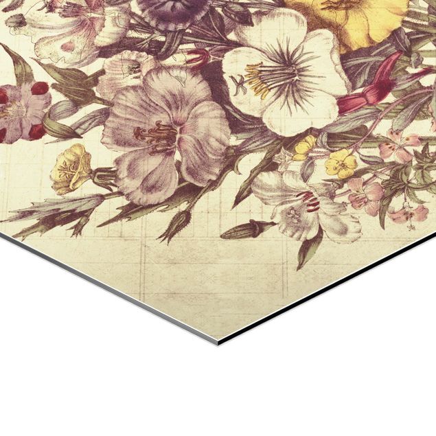 Hexagonala tavlor Vintage Floral Collection