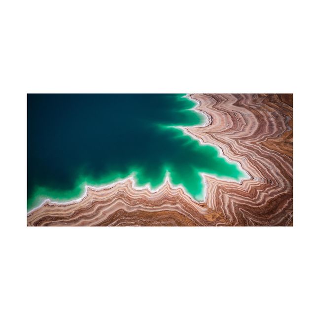 turkos matta Layered Landscape At The Dead Sea