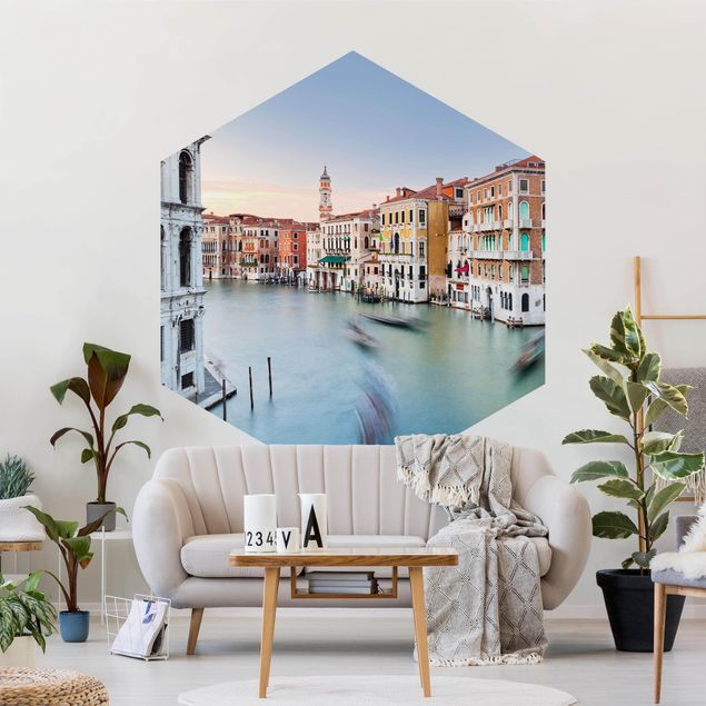 Hexagonala tapeter Grand Canal View From The Rialto Bridge Venice