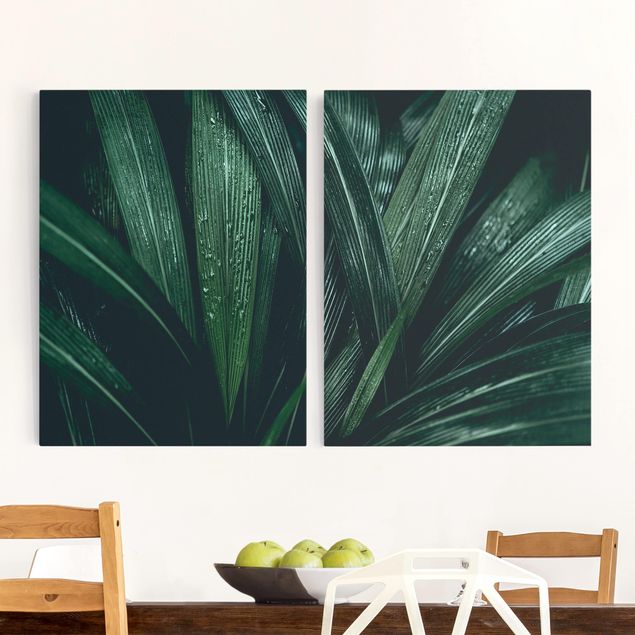 Kök dekoration Green Palm Leaves