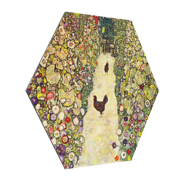 Konststilar Gustav Klimt - Garden Path with Hens