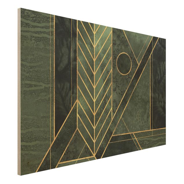 Kök dekoration Geometric Shapes Emerald Gold