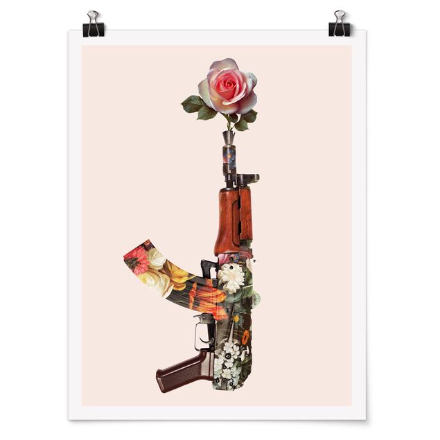 Posters konstutskrifter Weapon With Rose