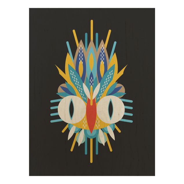 Tavlor muah Collage Ethno Mask - Bird Feathers