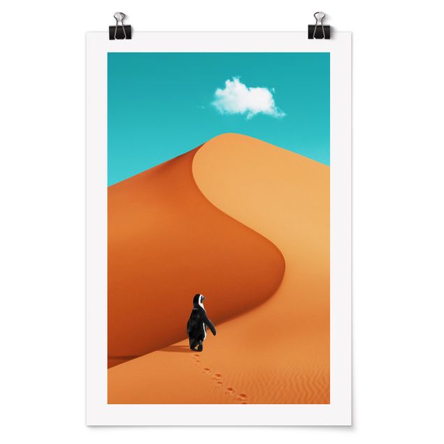 Posters landskap Desert With Penguin