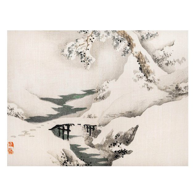 Tavlor landskap Asian Vintage Drawing Winter Landscape