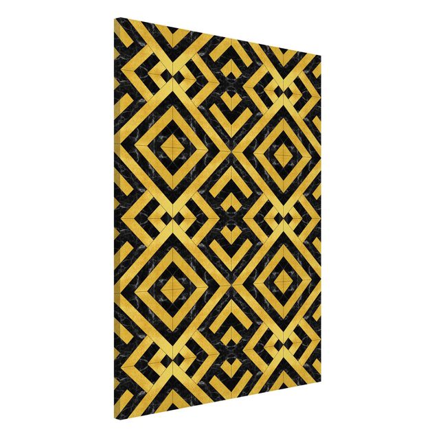 Kök dekoration Geometrical Tile Mix Art Deco Gold Black Marble