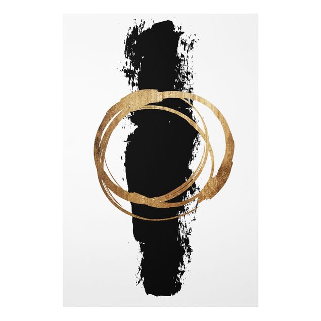 Tavlor konstutskrifter Abstract Shapes - Gold And Black