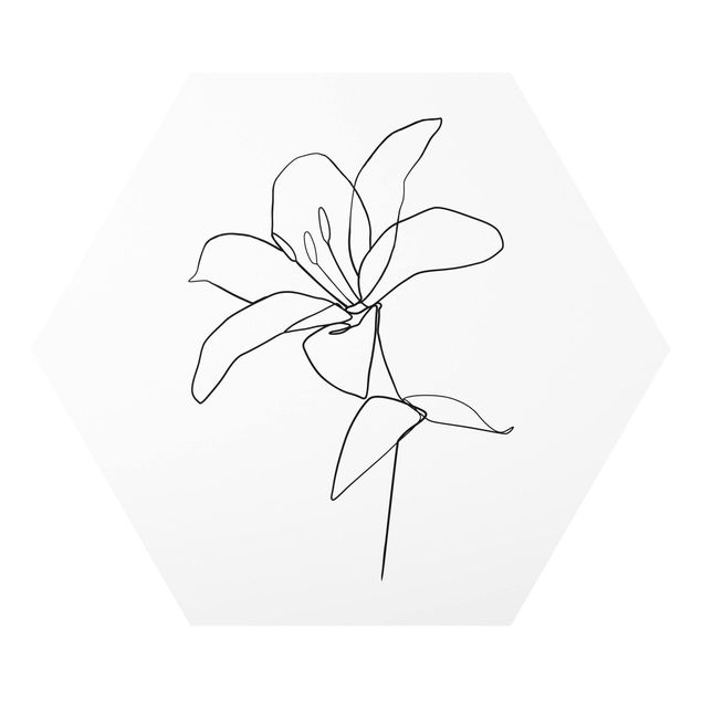 Tavlor konstutskrifter Line Art Flower Black White