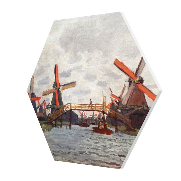 Tavlor konstutskrifter Claude Monet - Windmills in Westzijderveld near Zaandam