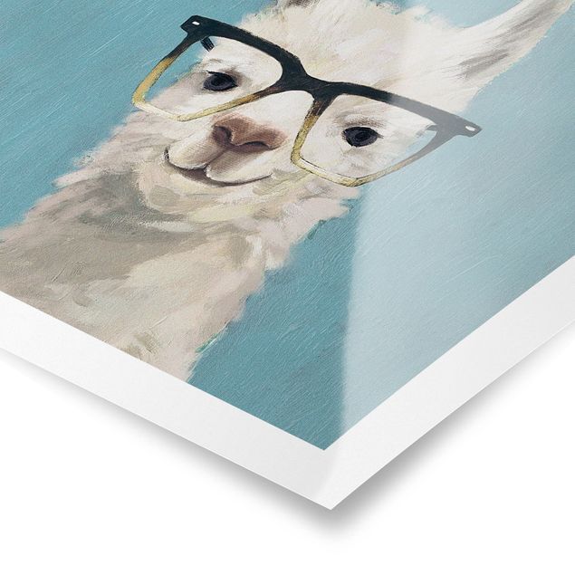 Tavlor djur Lama With Glasses IV