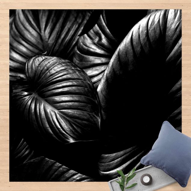 balkongmatta Black And White Botany Hosta