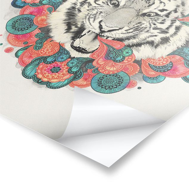 Tavlor Laura Graves Art Illustration Tiger Drawing Mandala Paisley