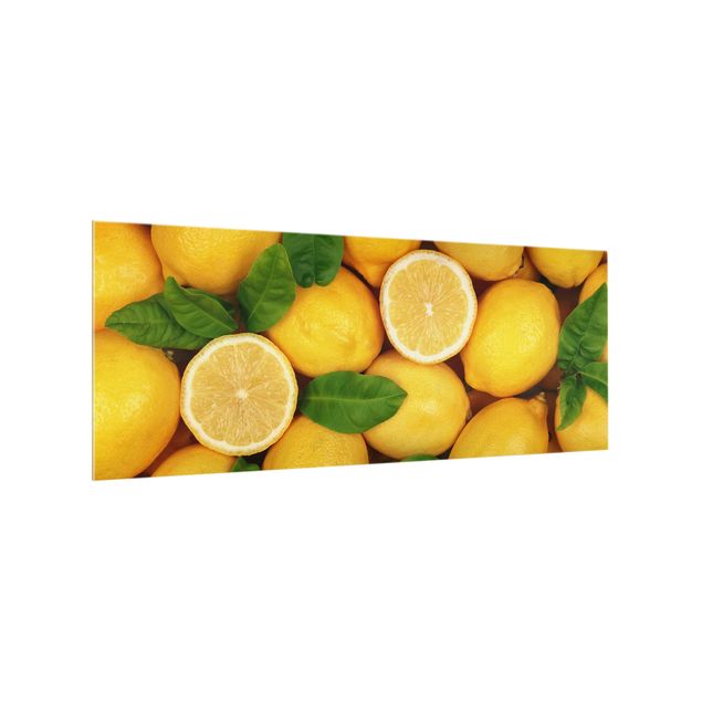 Spritzschutz Glas - Saftige Zitronen - Panorama - 5:2