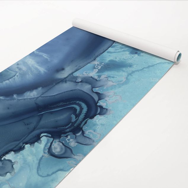 Möbelfolier sidobord Wave Watercolour Blue l