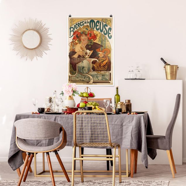 Kök dekoration Alfons Mucha - Poster For La Meuse Beer