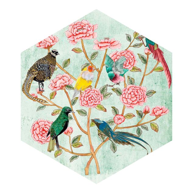 Tapeter vintage Chinoiserie Collage In Mint II