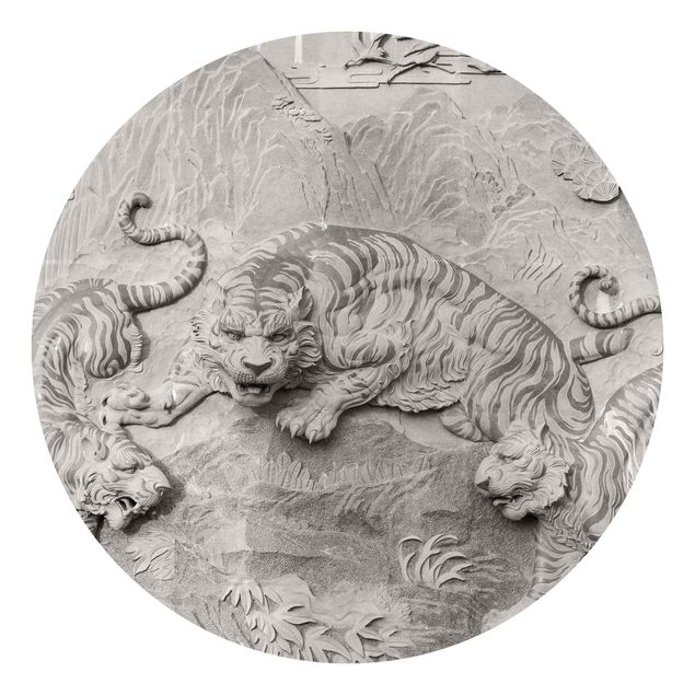Tapeter industriell Chinoiserie Tiger In Stone Look