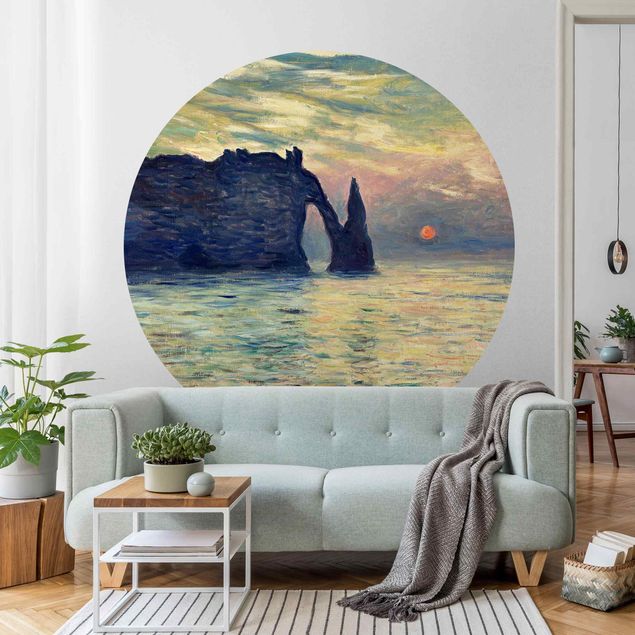 Konststilar Impressionism Claude Monet - The Cliff, Étretat, Sunset