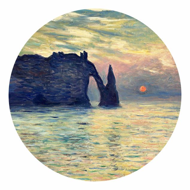Konststilar Claude Monet - The Cliff, Étretat, Sunset