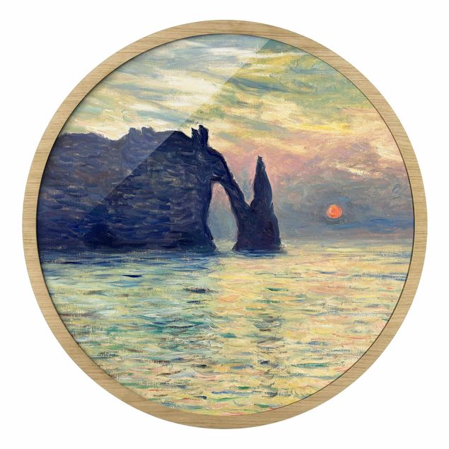 Tavlor landskap Claude Monet - Rock Sunset