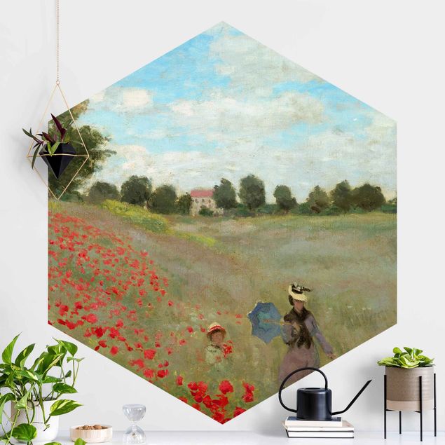 Fototapeter vallmor Claude Monet - Poppy Field At Argenteuil