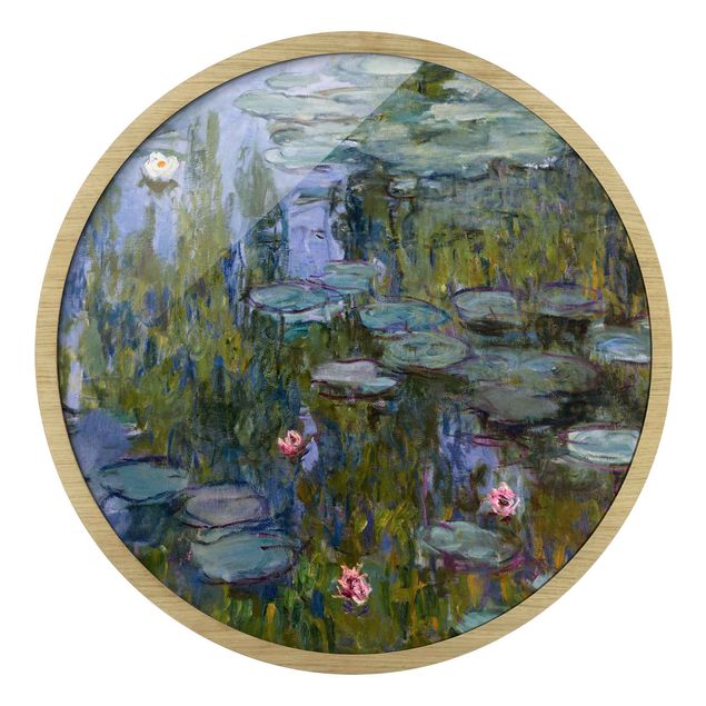 Runde gerahmte Bilder Claude Monet - Water Lilies (Nympheas)