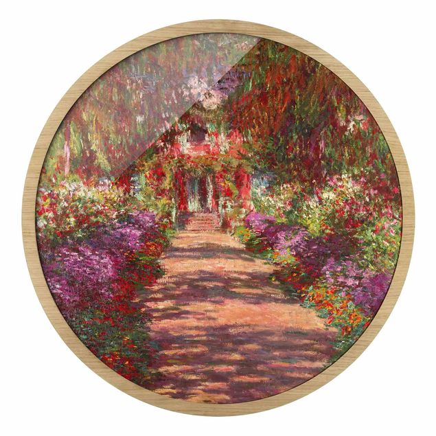 Tavlor med ram abstrakt Claude Monet - Pathway In Monet's Garden At Giverny
