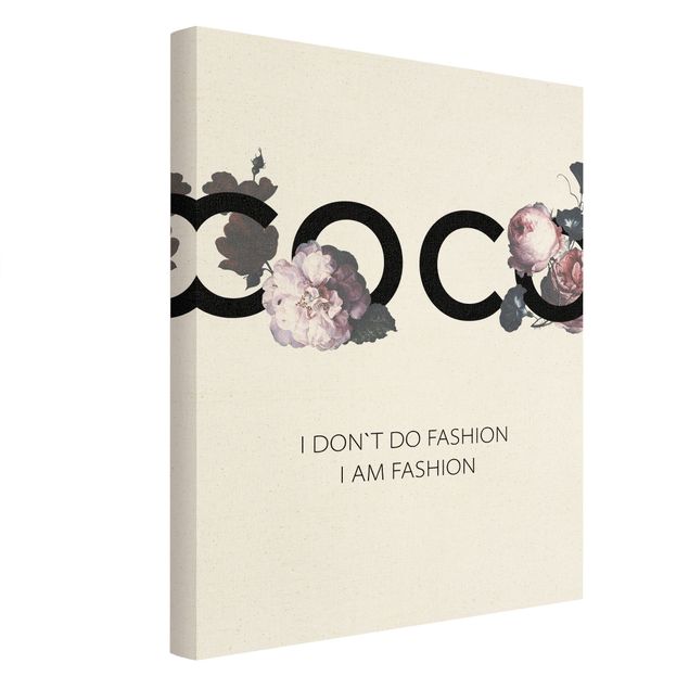 Canvastavlor COCO - I dont´t do fashion Roses