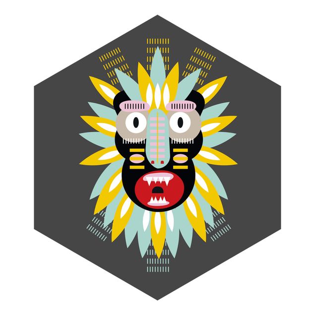 Tapeter Collage Ethnic Mask - King Kong