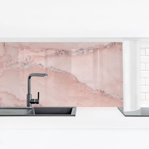 Stänkskydd kök sten utseende Colour Experiments Marble Light Pink And Glitter