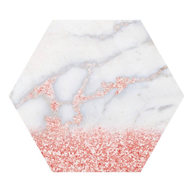 Tavlor grått Marble Optics With Pink Confetti