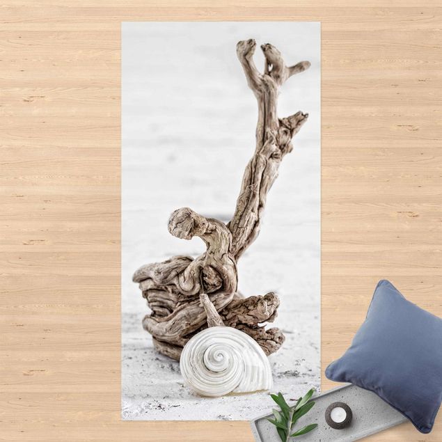 utomhusmattor White Snail Shell And Root Wood