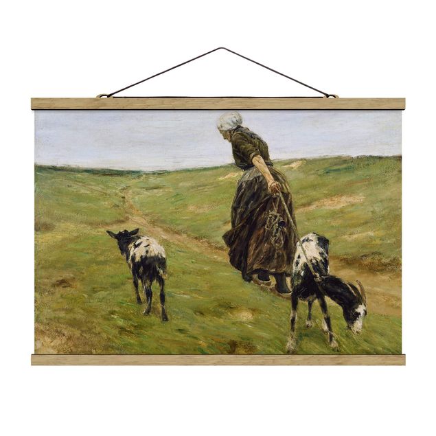 Konststilar Max Liebermann - Woman with Nanny-Goats in the Dunes