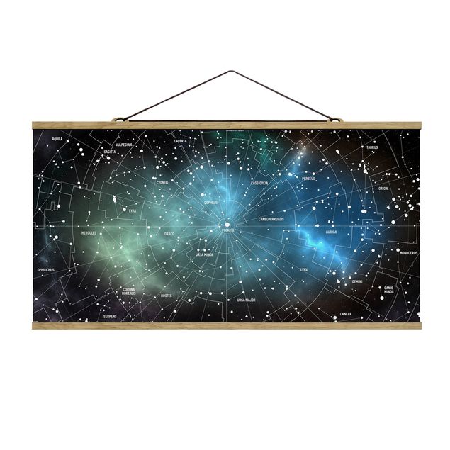 Tavlor svart Stellar Constellation Map Galactic Nebula