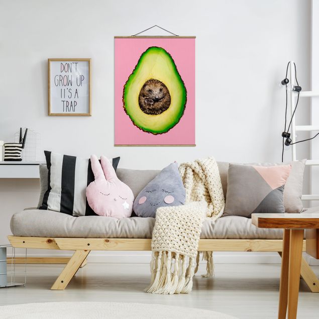 Tavlor konstutskrifter Avocado With Hedgehog
