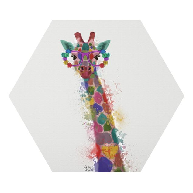 Tavlor färgglada Rainbow Splash Giraffe