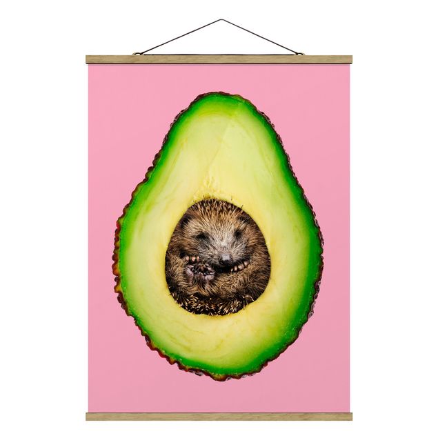 Tavlor modernt Avocado With Hedgehog
