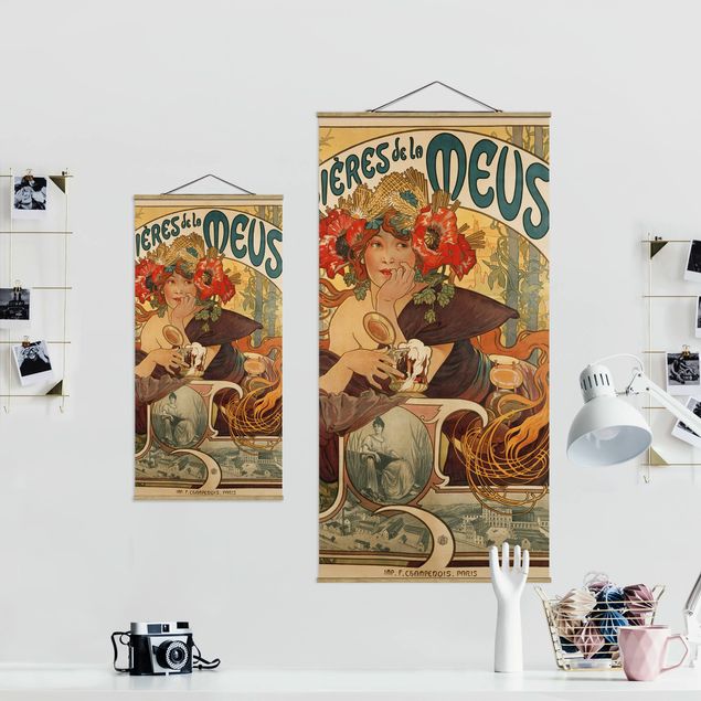 Tavlor konstutskrifter Alfons Mucha - Poster For La Meuse Beer