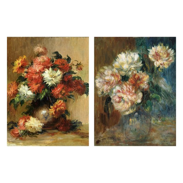 Canvastavlor blommor  Auguste Renoir - Vases