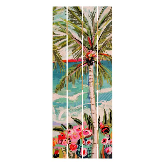 Tavlor Palm Tree With Pink Flowers II