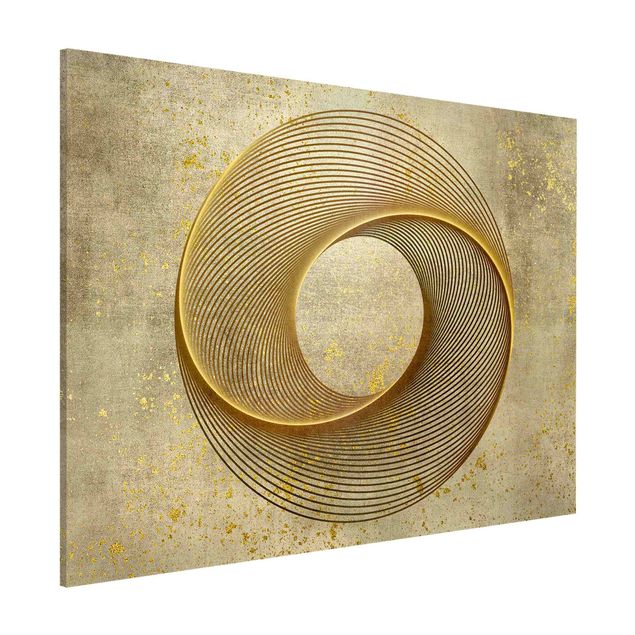 Kök dekoration Line Art Circling Spirale Gold